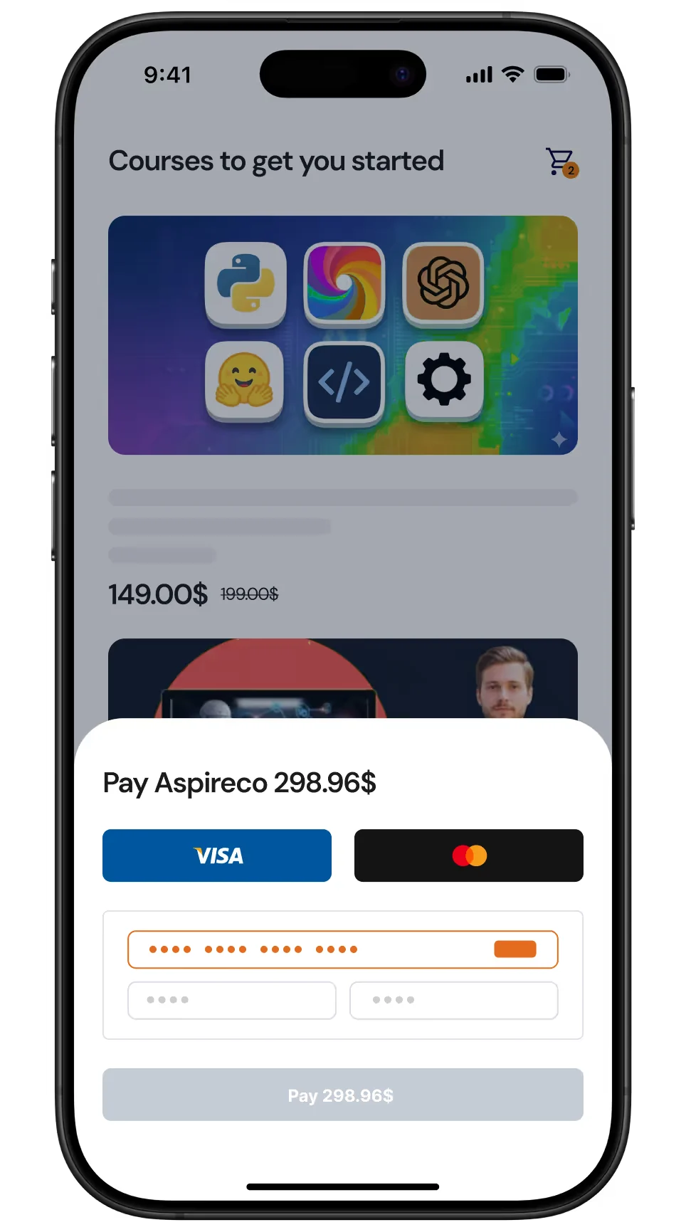 Payment interface displayed.