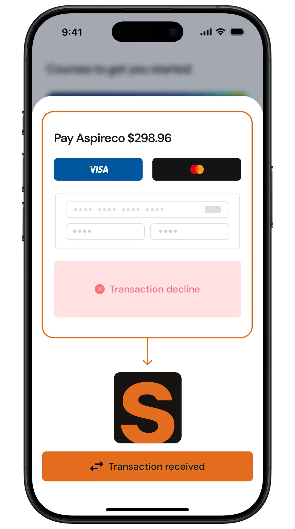 Transaction received interface.